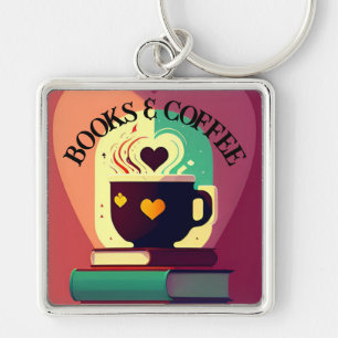 Books And Coffee Keychain