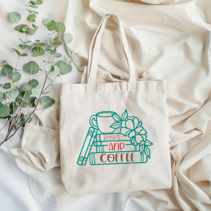 Books and Coffee Librarian Tote Bag