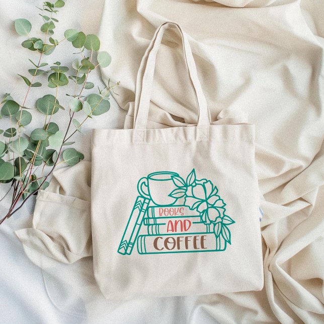 Books and Coffee Librarian  Tote Bag (
Carry your essentials with our tote bag featuring a fun book and coffee design—perfect for fans!)