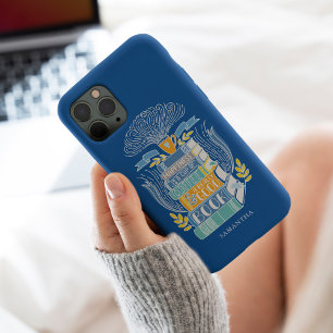 Books and Coffee Lover - Bright Blue iPhone 15 Plus Case