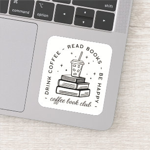 Books and coffee lover club bookish sticker