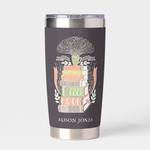 Books and Coffee Lover Personalized Insulated Tumbler