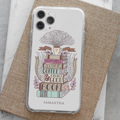 Books and Coffee Lover Personalized iPhone 15 Pro Max Case