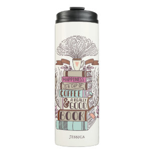 Books and Coffee Lover Personalized Thermal Tumbler