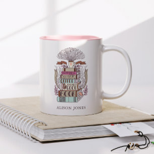 Books and Coffee Lover Personalized Two-Tone Coffee Mug
