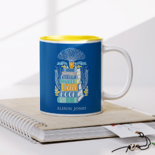 Books and Coffee Lover Personalized  Two-Tone Coffee Mug