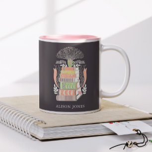 Books and Coffee Lover Personalized Two-Tone Coffee Mug