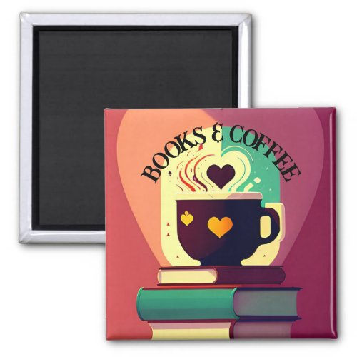 Books And Coffee Magnet