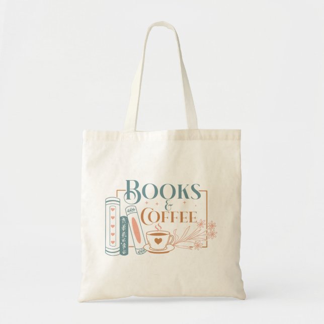 Books And Coffee Tote Bag (Front)