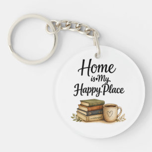 Books and Coffee - Vintage Book Keychain