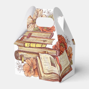 Books And Flowers Gable Favor Boxes