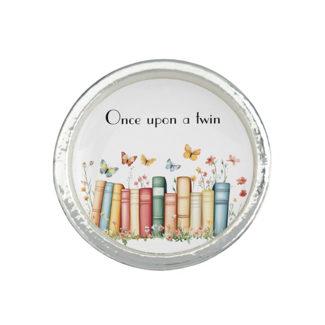 Books and Flowers Ring (Front)