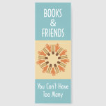 Books and Friends Modern Style Bookmarks<br><div class="desc">Books and Friends: You Can't Have Too Many original design in a midcentury modern color theme with a circle or books and hands illustration. Great for book lovers and book clubs,  teachers,  or friends of the library promotions. Or enclose in a birthday gift book.</div>