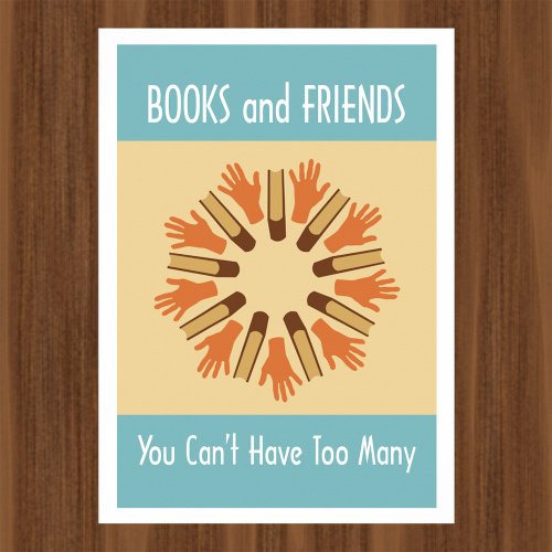 Books and Friends Reading Poster