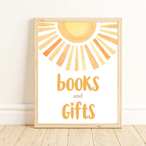 Books and gifts boho bright colorful sunshine poster