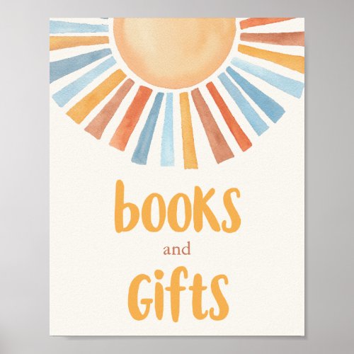 Books and gifts boho sunshine muted tones poster