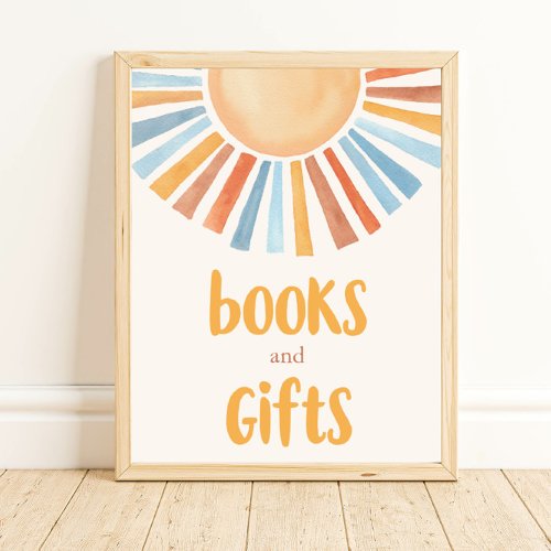 Books and gifts boho sunshine muted tones poster