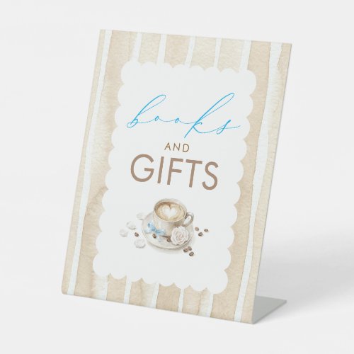 Books and Gifts Coffee Boy Baby Shower Table Sign