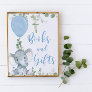 Books and gifts elephant balloons baby shower sign