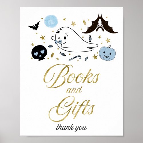 Books and Gifts Halloween Baby Shower Sign