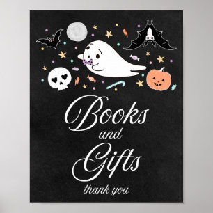 Books and Gifts Halloween Baby Shower Sign