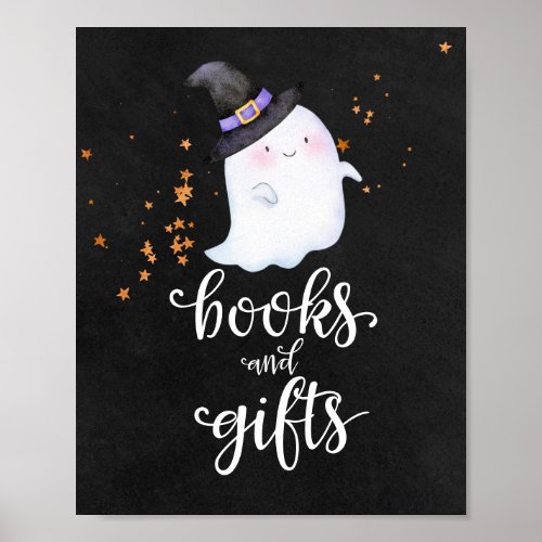 Books and Gifts Halloween Baby Shower Sign