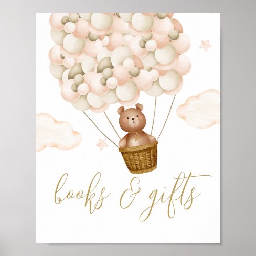 Books And Gifts Teddy Bear Baby Shower Sign