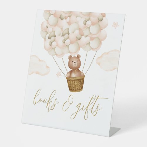 Books And Gifts Teddy Bear Balloons Baby Shower Pedestal Sign