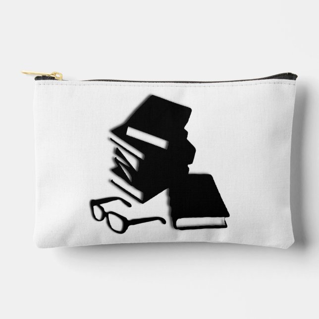 Books and Glasses Accessory Pouch (Front)
