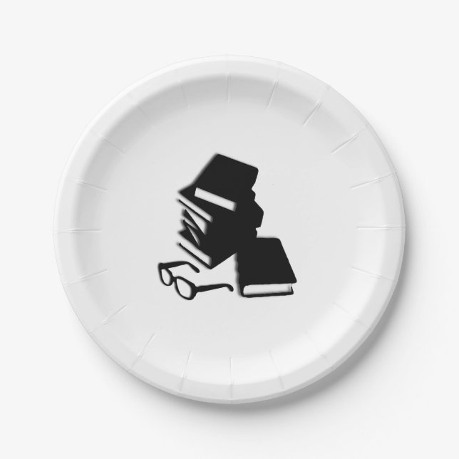 Books and Glasses Paper Plates (Front)