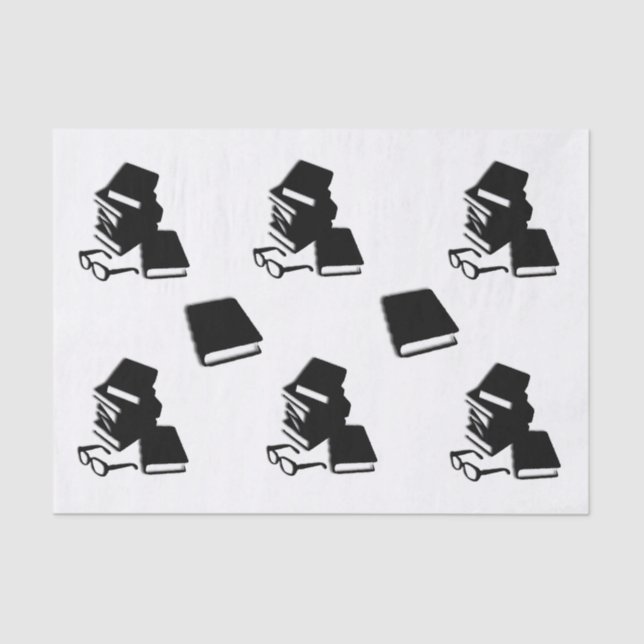 Books and Glasses Tissue Paper (Front)