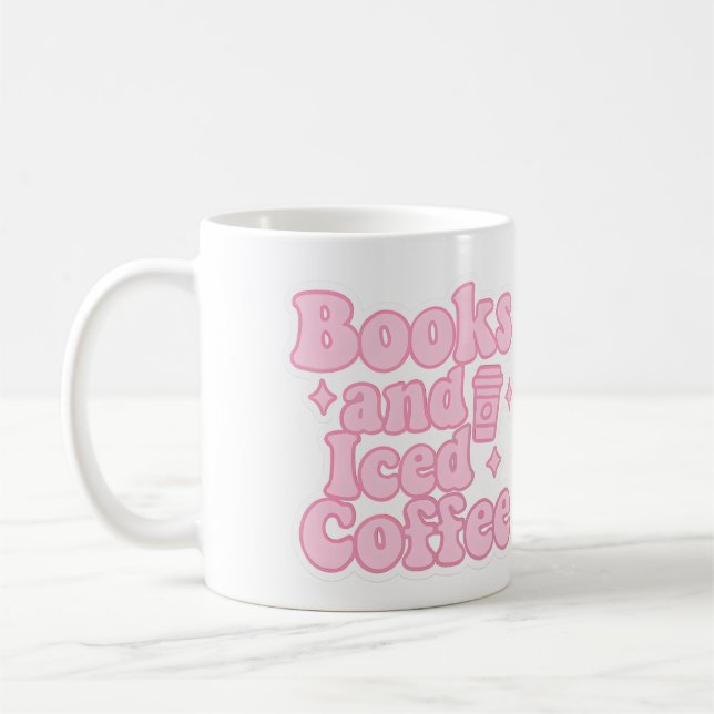 Books and Iced Coffee Mug (Left)