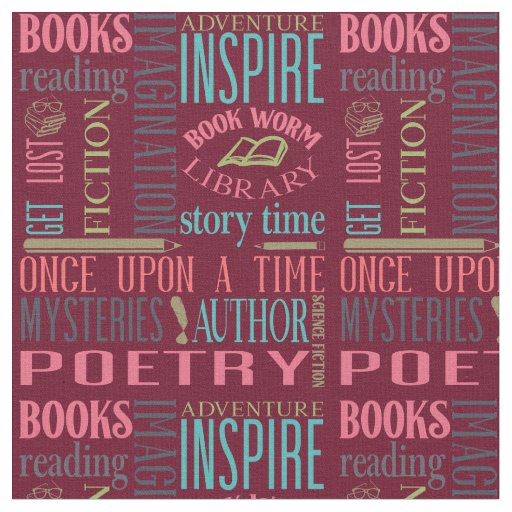 Books and Library Subway Art  Fabric