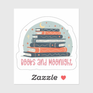 Books and Moonlight Sticker