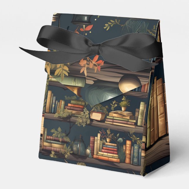 Books And Plants Favor Boxes (Front Side)