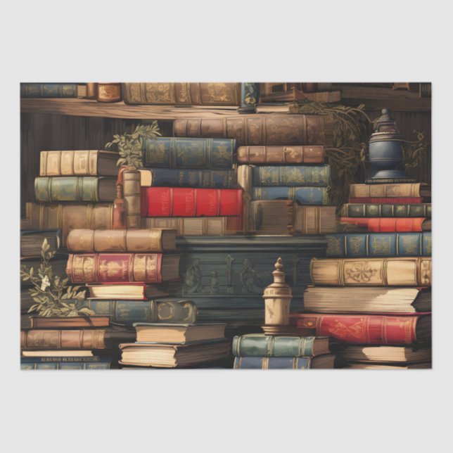 Books And Plants Tissue Paper (Front)