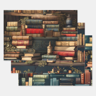 Books And Plants Wrapping Paper Sheets