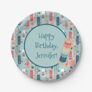 Books and Reading Bookmarks Illustrated Birthday Paper Plates