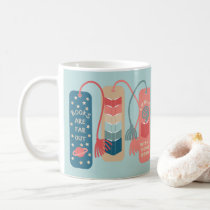 Books and Reading Themed Bookmarks Illustrated Coffee Mug