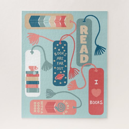 Books and Reading Themed Bookmarks Illustrated Jigsaw Puzzle
