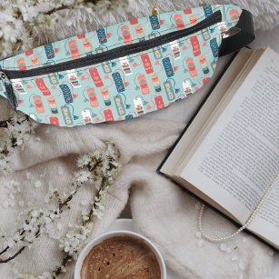 Books and Reading Themed Bookmarks Patterned Fanny Pack