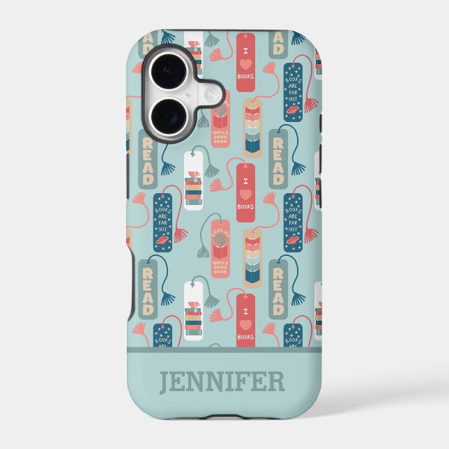 Books and Reading Themed Bookmarks Patterned Iphone Case (Back)