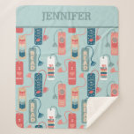 Books and Reading Themed Bookmarks Patterned Sherpa Blanket