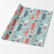Books and Reading Themed Bookmarks Patterned Wrapping Paper