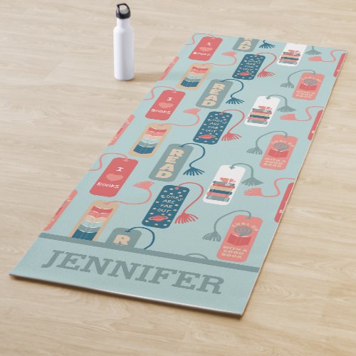 Books and Reading Themed Bookmarks Patterned Yoga Mat