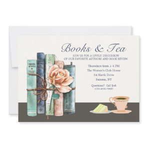 Books and Tea Book Club Invitation