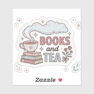 Books and Tea - Elegant Readers Sticker