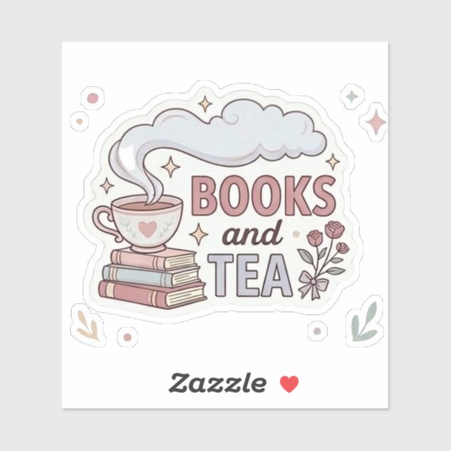 Books and Tea - Elegant Readers Sticker (Sheet)