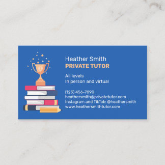 Books and Throphy Private Tutor Business Card