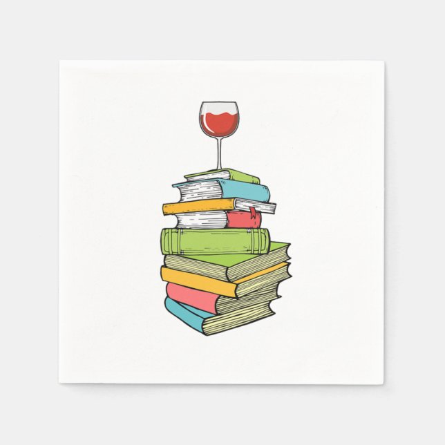 Books And Wine I Love Reading Books Napkins (Front)